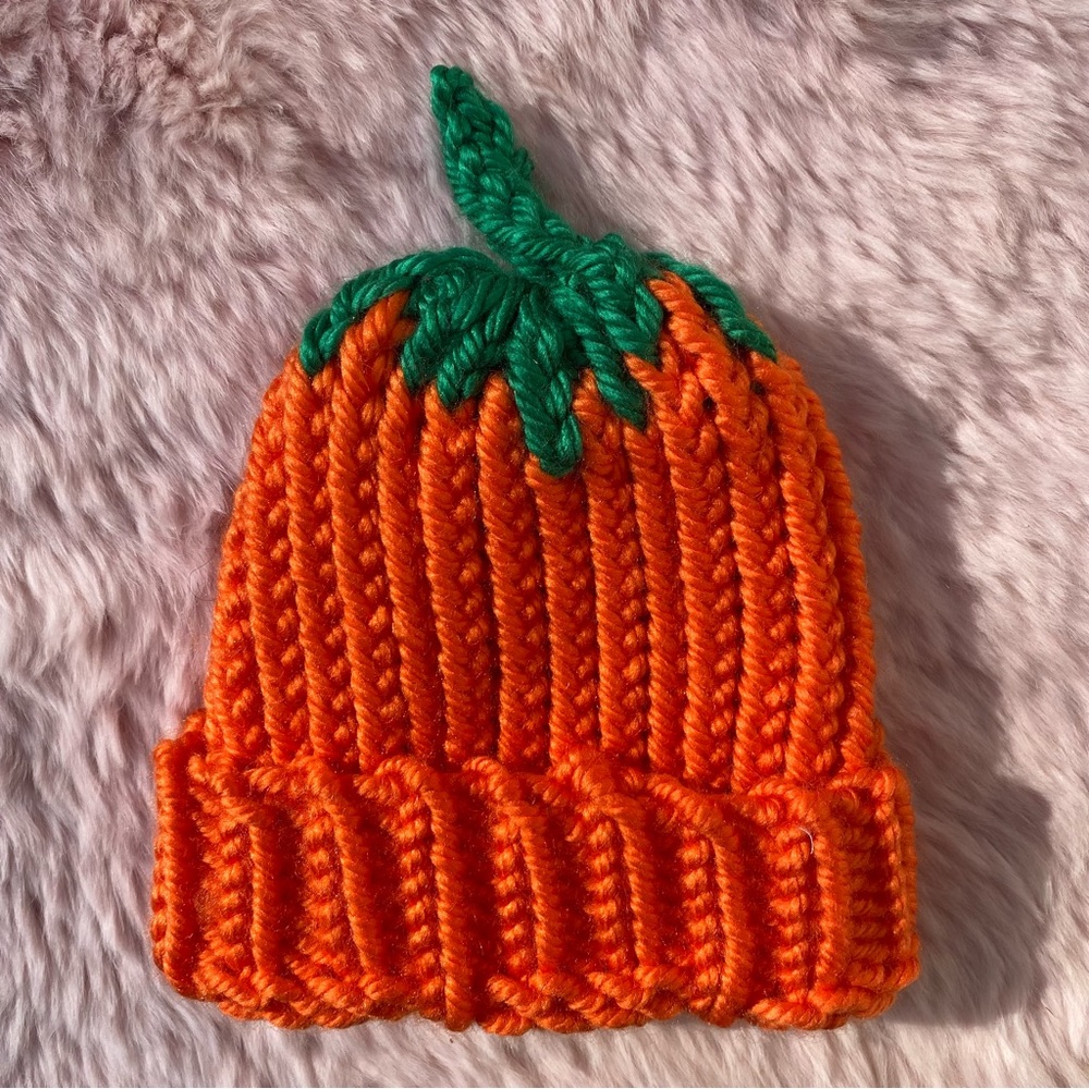 Kids Knitted Pumpkin Hat